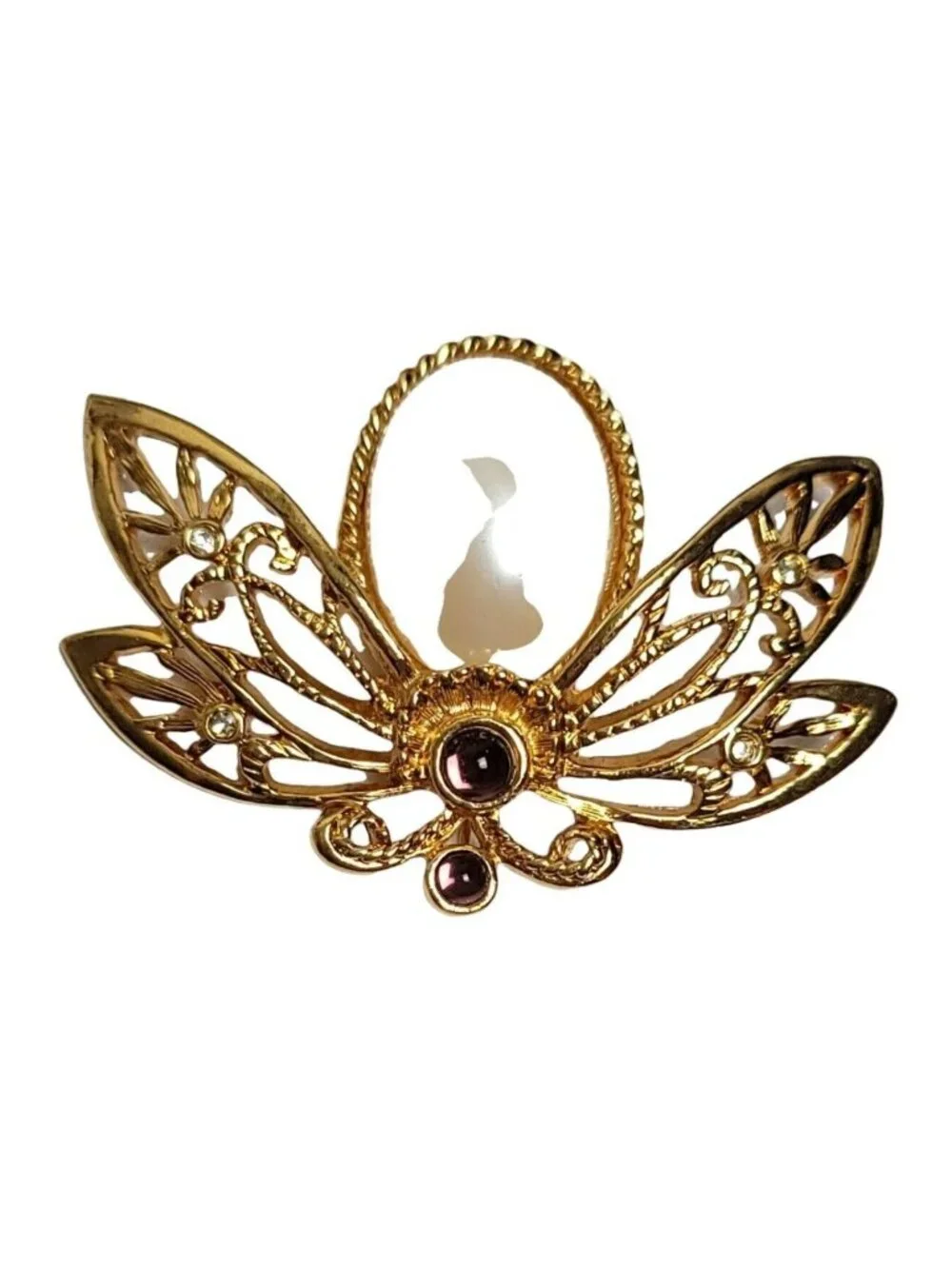 Avon Vintage Gold Tone Faux Pearl 